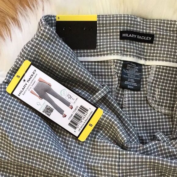 NWT Hilary Radley Pants Ankle Cropped White Back Combo Small - Picture 3 of 5